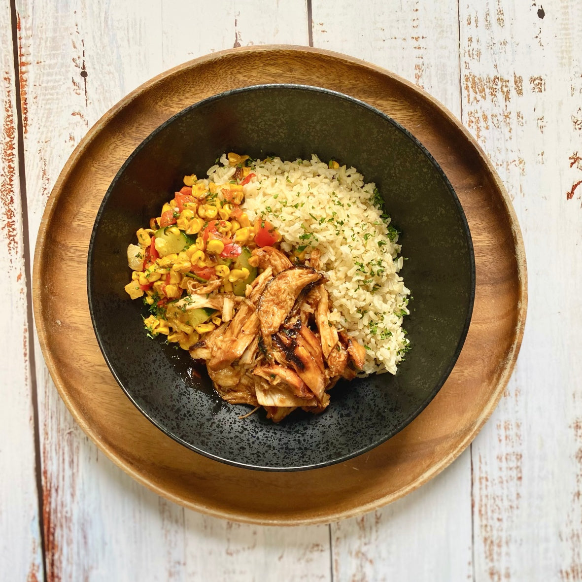BBQ Chicken | Succotash | Sweet Potato (GF) (DF)