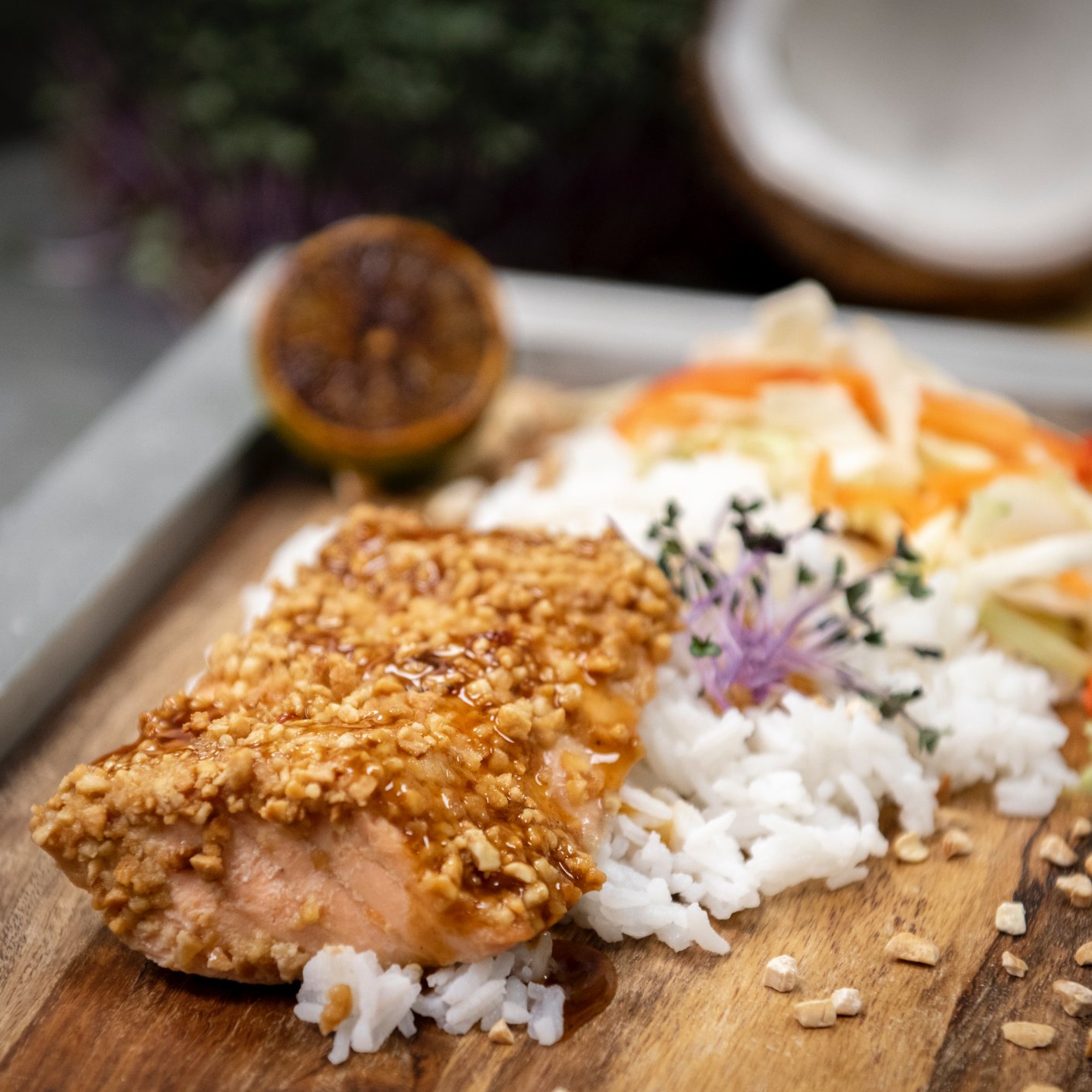 Peanut Crusted Salmon (GF) (DF)